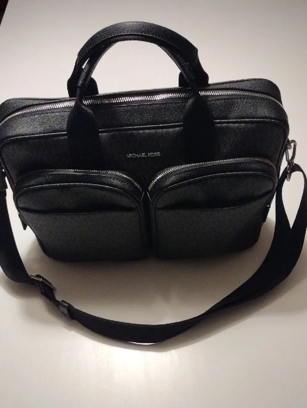 Michael Kors Black Men's Laptop Briefcase with Dual Front Pockets. Pre-owned